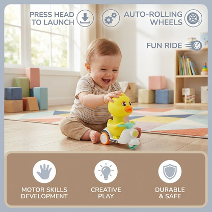 Yellow Duck Push & Go Toy – Fun Kids Scooter with Press-to-Drive Action
