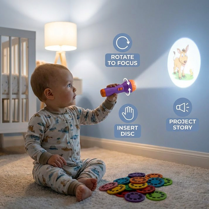 Kids Projection Flashlight Toy – Bedtime Story Projector for Learning & Fun