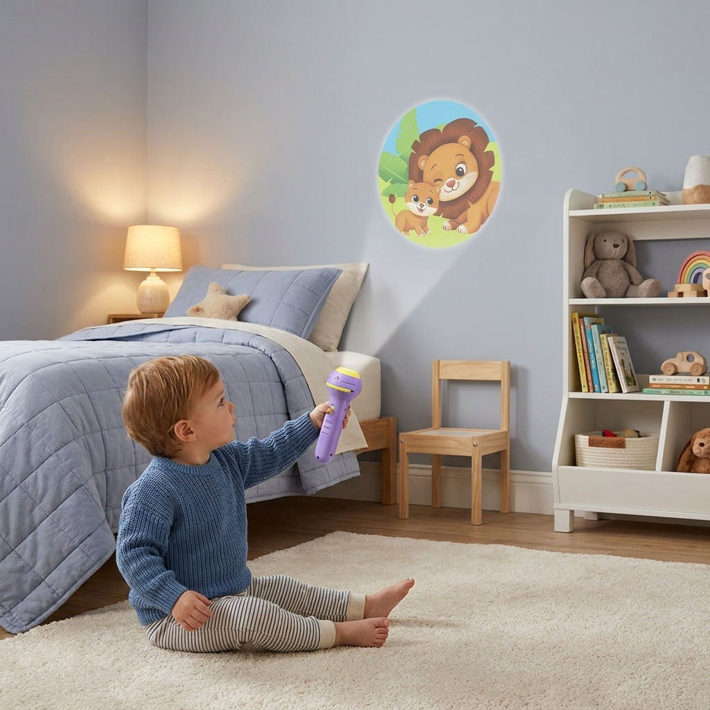 Kids Projection Flashlight Toy – Bedtime Story Projector for Learning & Fun