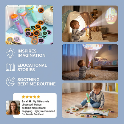 Kids Projection Flashlight Toy – Bedtime Story Projector for Learning & Fun