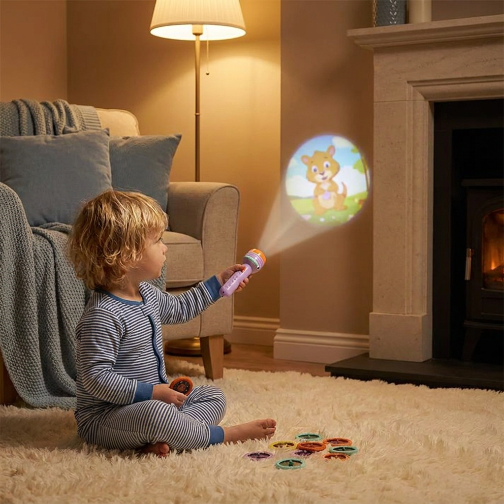 Kids Projection Flashlight Toy – Bedtime Story Projector for Learning & Fun