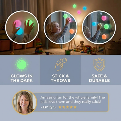 Glow in the Dark Sticky Balls – Throw & Stick Ceiling Toy for Kids & Adults