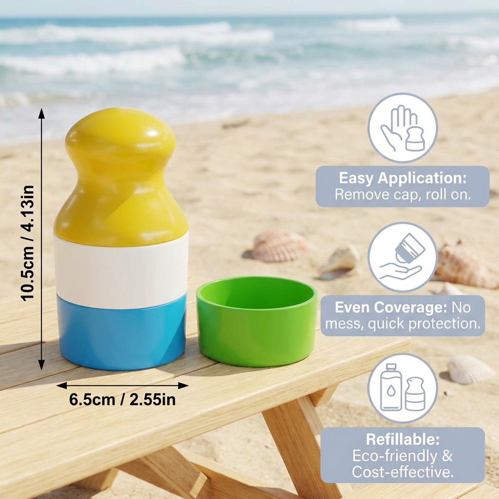 Refillable Sunscreen Roller for Kids – Easy Mess-Free Sunscreen Applicator