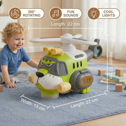 Funny Tiger Airplane Toy – 360° Rotating Kids Toy with Lights & Sound