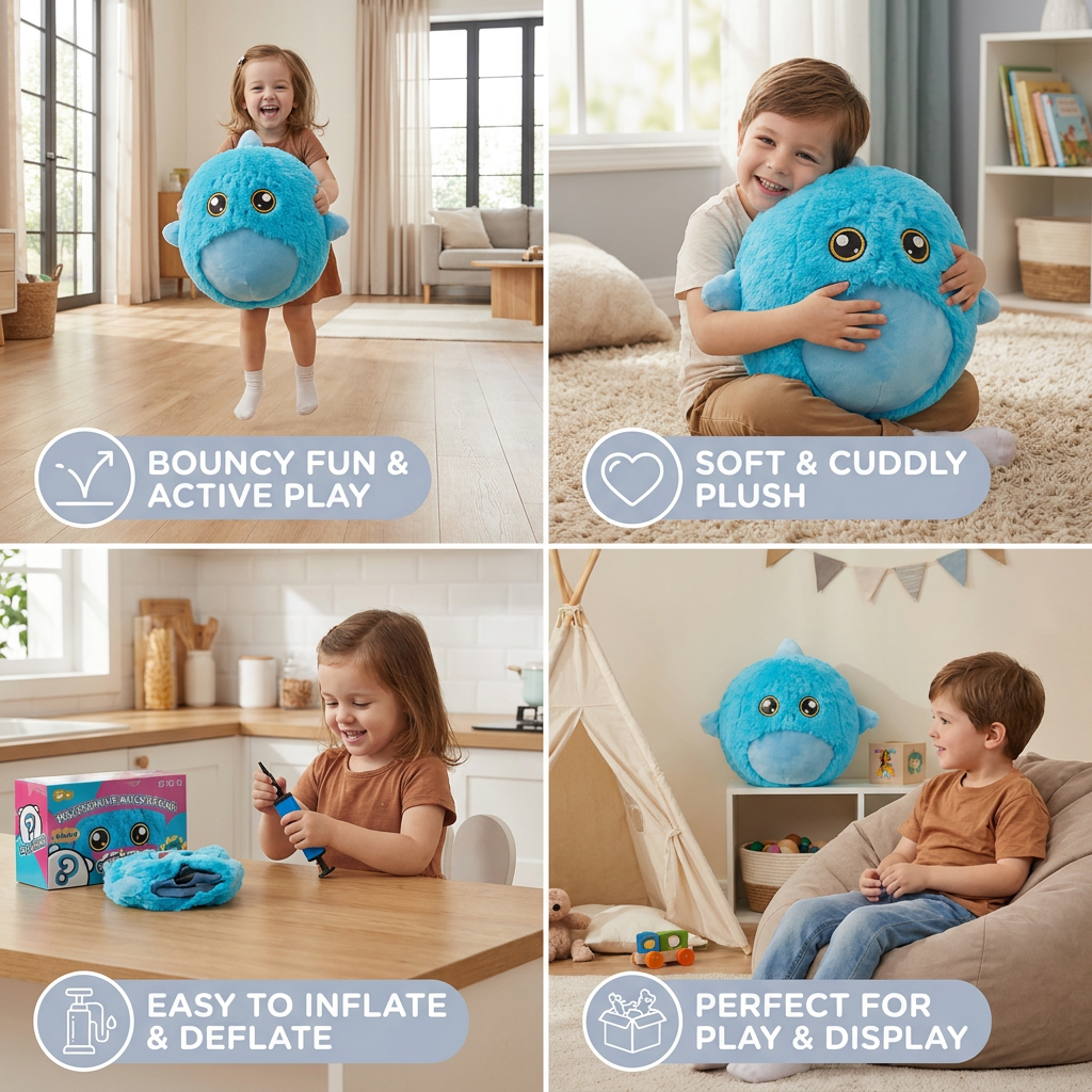 Inflatable Plush Hopping Animal for Kids – Bouncy Fun Toy