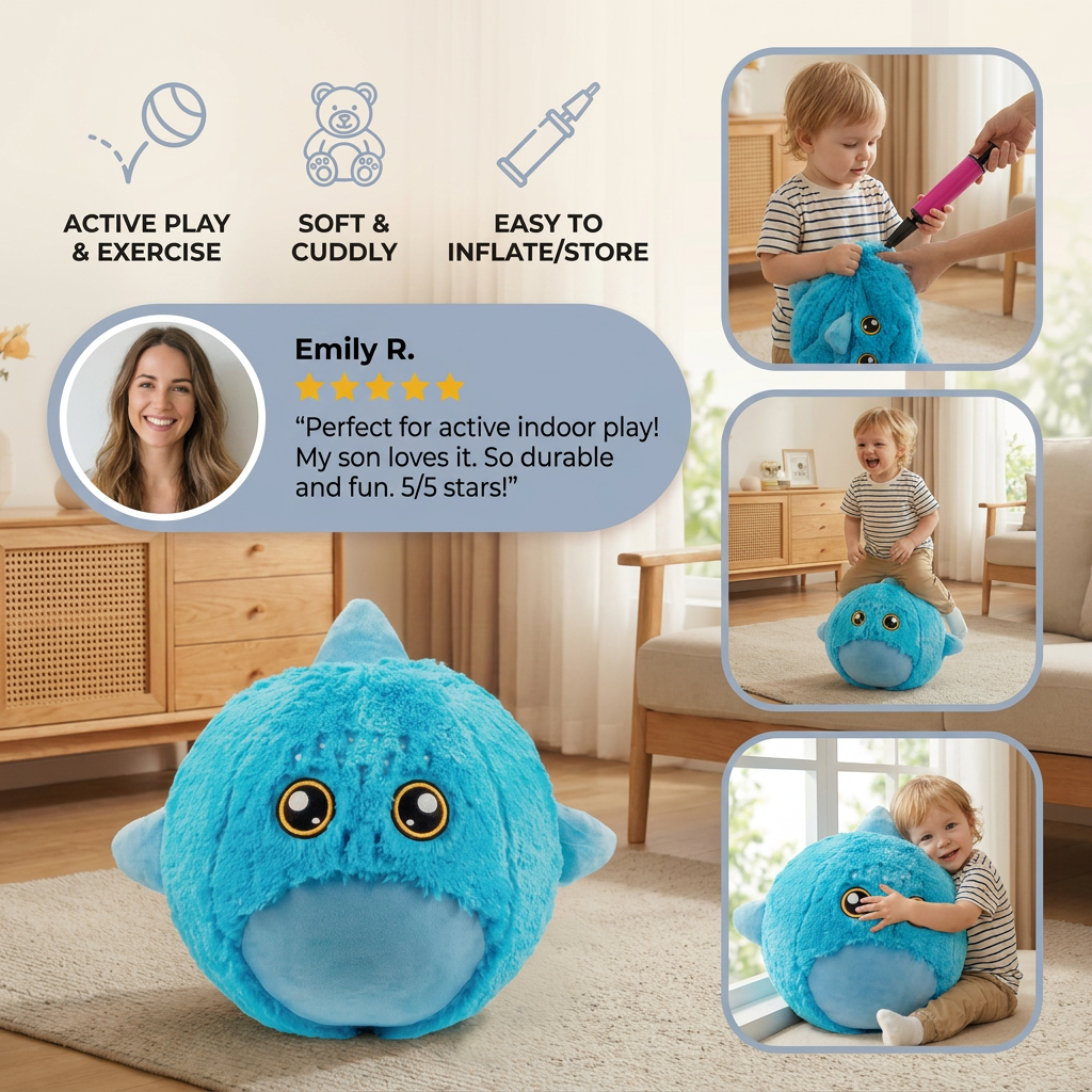 Inflatable Plush Hopping Animal for Kids – Bouncy Fun Toy