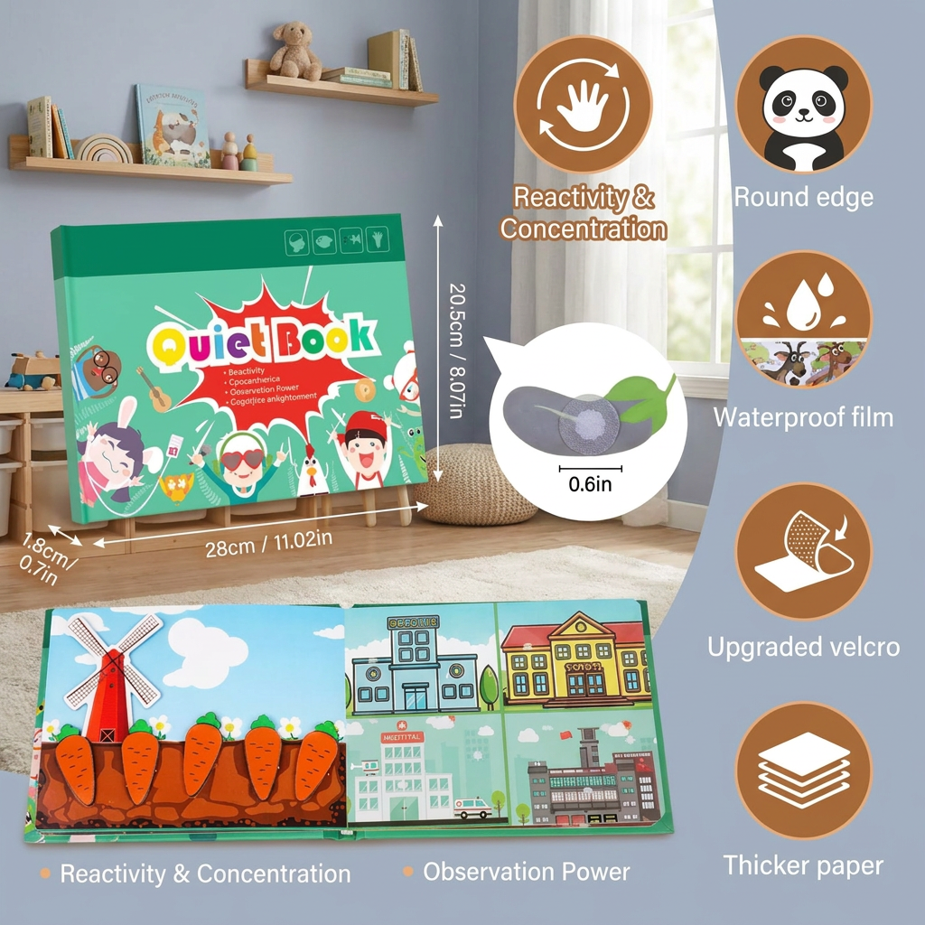 Montessori Reusable Sticker Book for Kids – Learning & Activity Busy Book