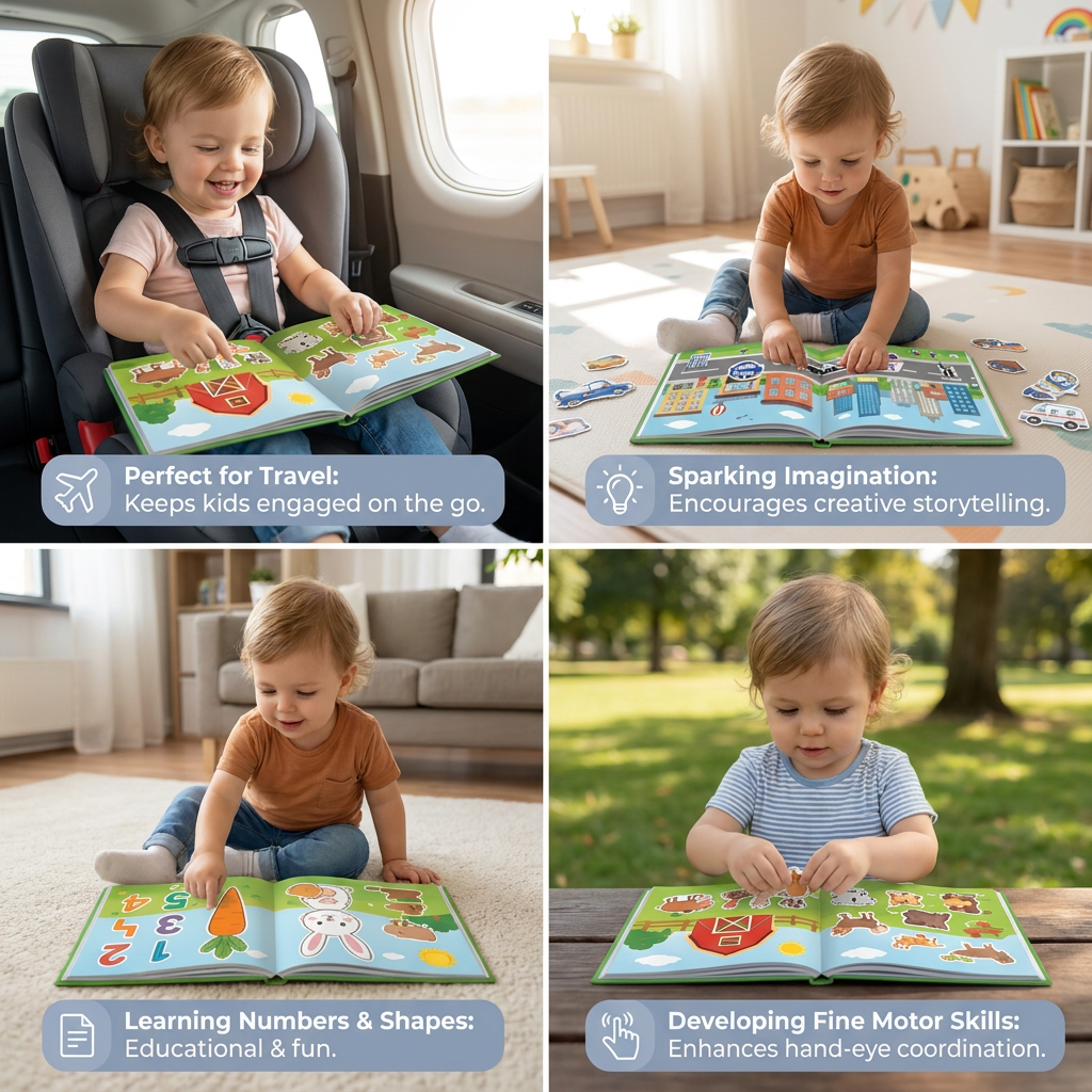 Montessori Reusable Sticker Book for Kids – Learning & Activity Busy Book