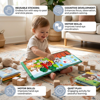 Montessori Reusable Sticker Book for Kids – Learning & Activity Busy Book