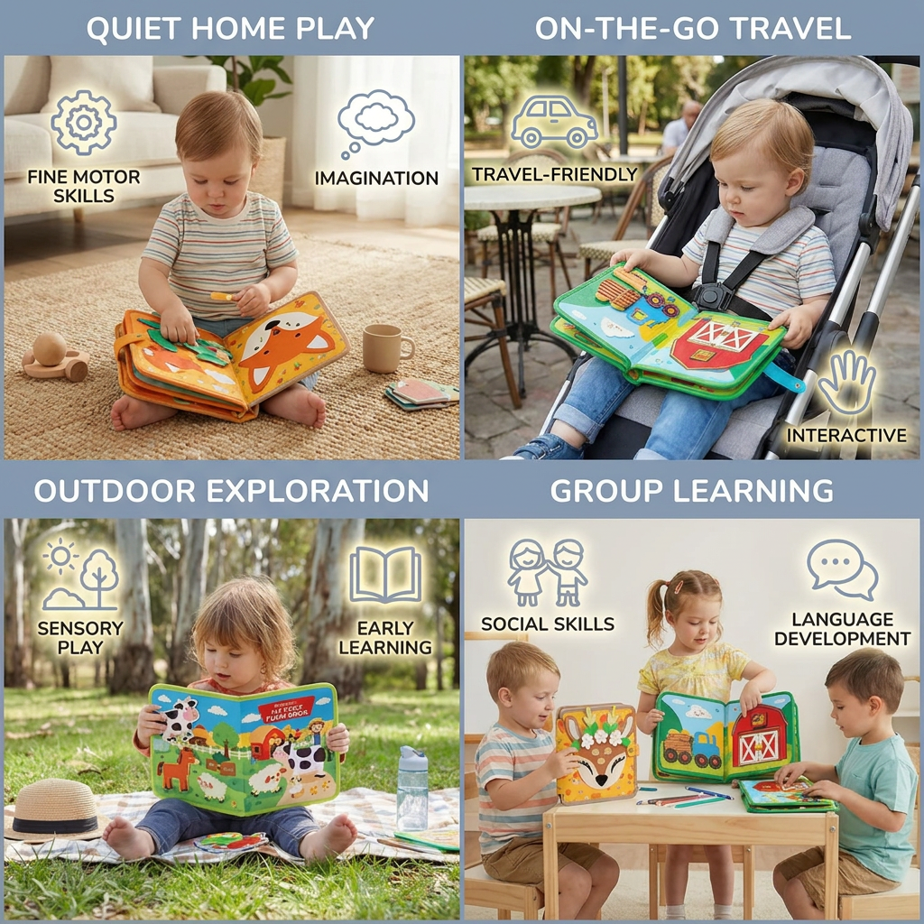 3-Piece Montessori Learning & Story Book Set for Kids
