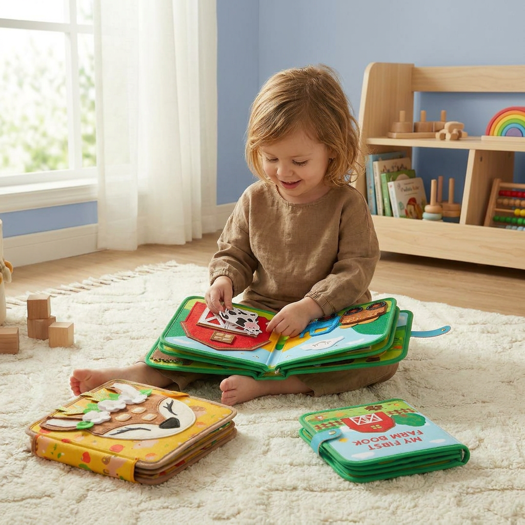 3-Piece Montessori Learning & Story Book Set for Kids