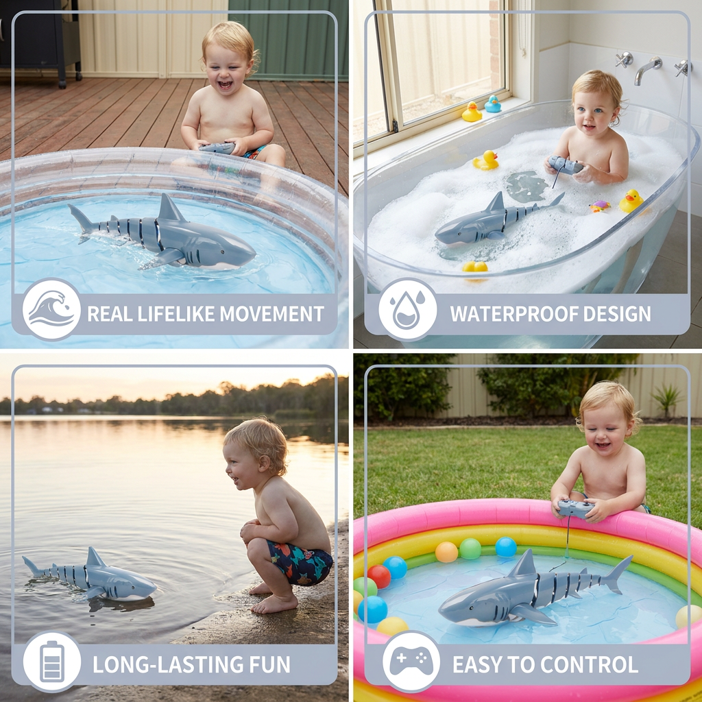 Remote-Controlled Shark Water Toy – RC Swimming Robot for Kids