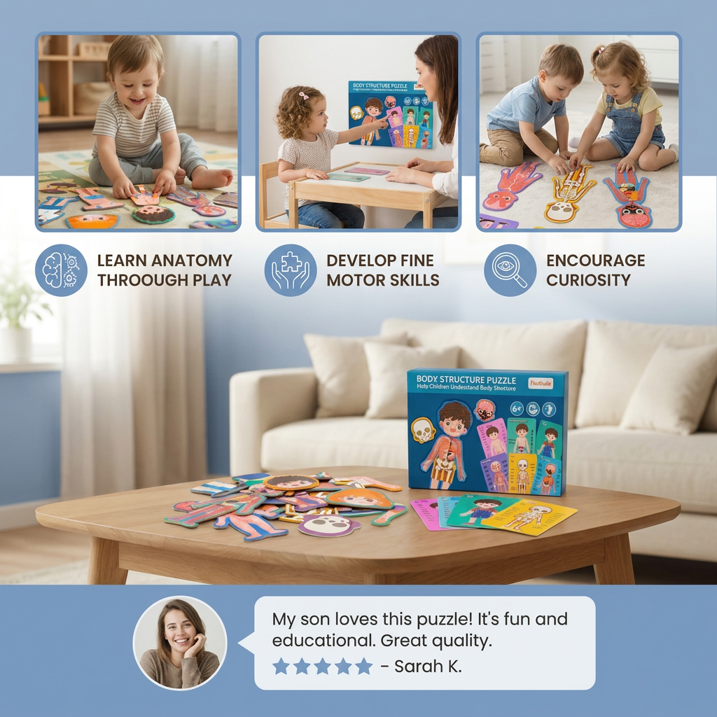 Wooden Human Body Puzzle for Kids – Learn Anatomy Through Play