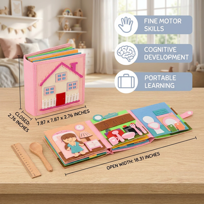 Montessori Felt Busy Book for Children – Dressing, Sorting & Everyday Learning