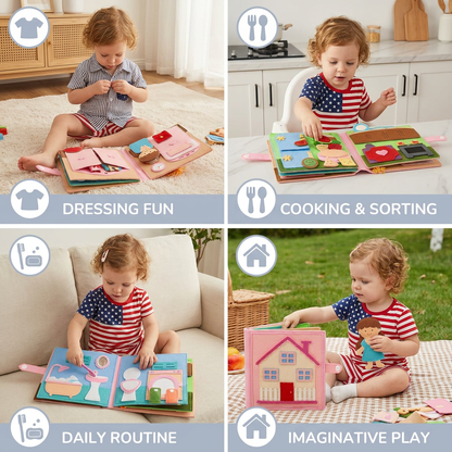 Montessori Felt Busy Book for Children – Dressing, Sorting & Everyday Learning