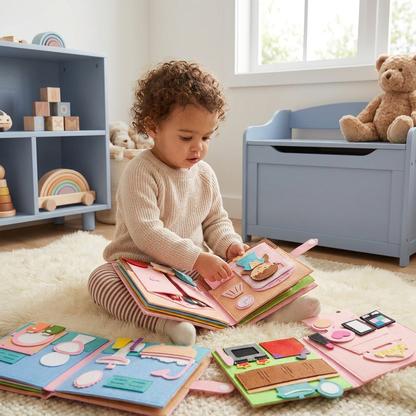 Montessori Felt Busy Book for Children – Dressing, Sorting & Everyday Learning
