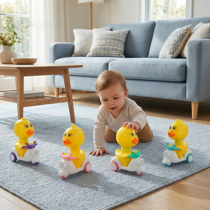 Yellow Duck Push & Go Toy – Fun Kids Scooter with Press-to-Drive Action