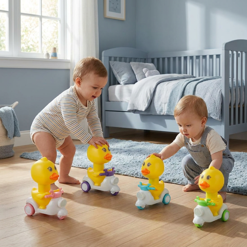 Yellow Duck Push & Go Toy – Fun Kids Scooter with Press-to-Drive Action