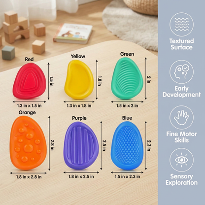 Sensory Stones for Kids – Textured Touch & Feel Learning Toy for Early Development