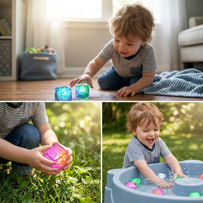 Light-up Bath Cubes Toy For Children Set Of 6
