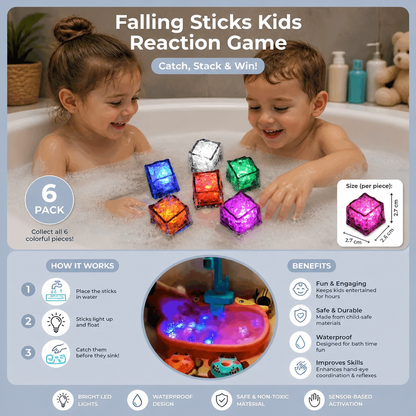 Light-up Bath Cubes Toy For Children Set Of 6