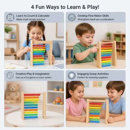Wooden Abacus Counting Frame – Educational Toy for Learning to Count and Calculate