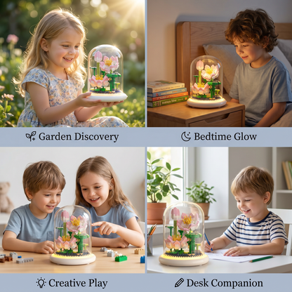Elegant Building Block Flower in a Glass