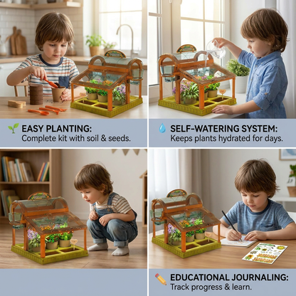 LED Acrylic Kids Greenhouse – Indoor Plant Growing Kit for Learning & Fun