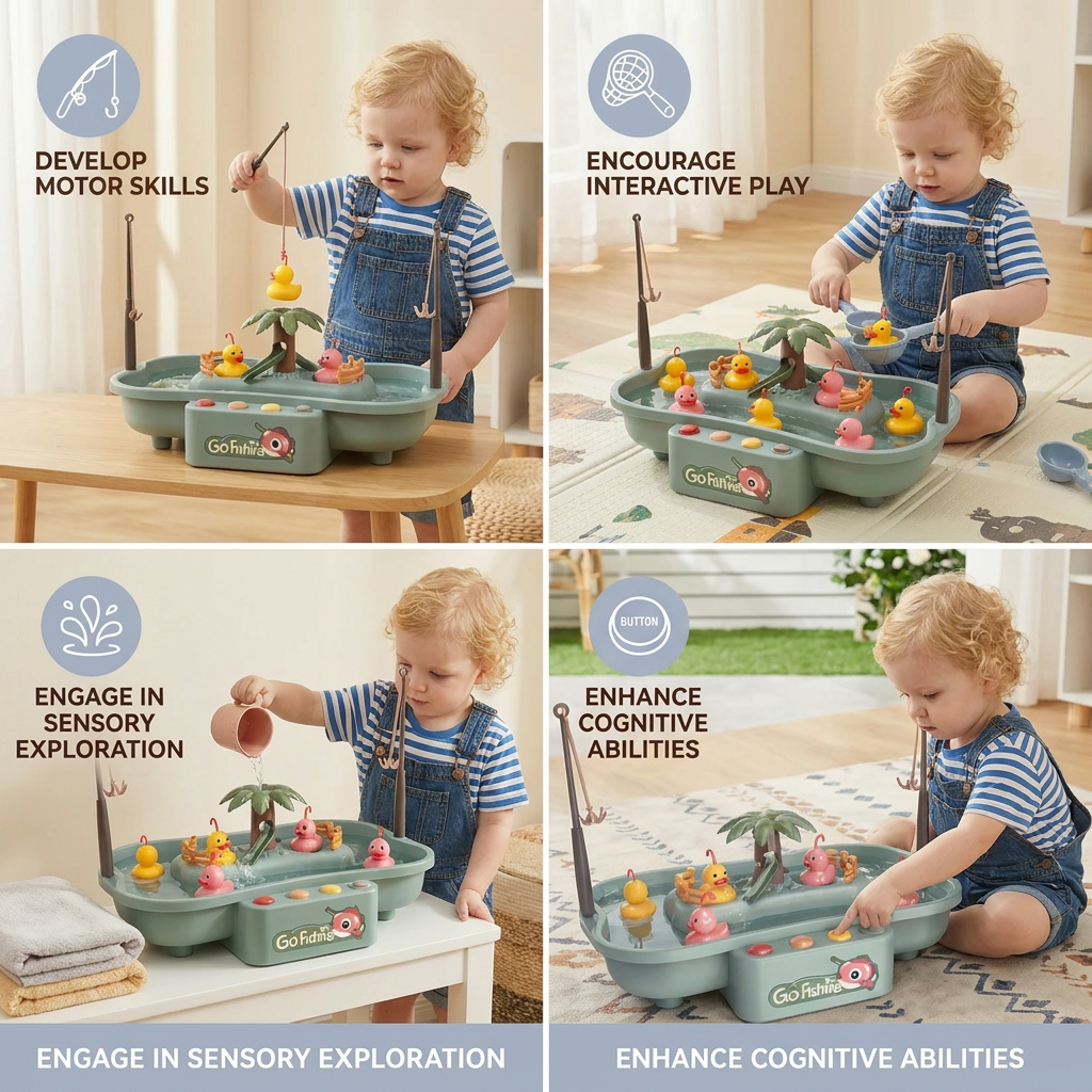Interactive Fishing Game Toy for Kids – Water Play Set with Rods