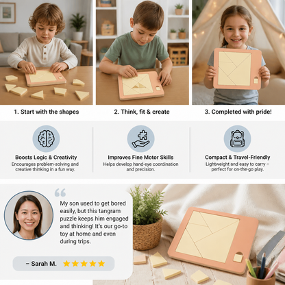 Wooden Tangram puzzle game