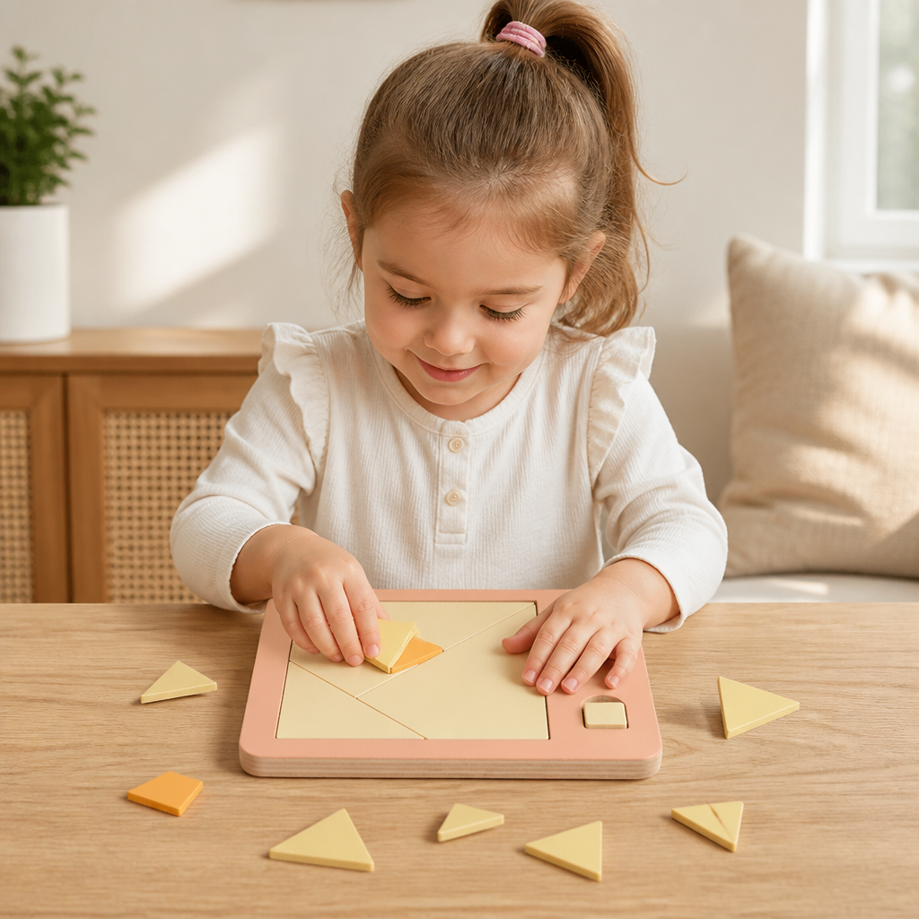 Wooden Tangram puzzle game