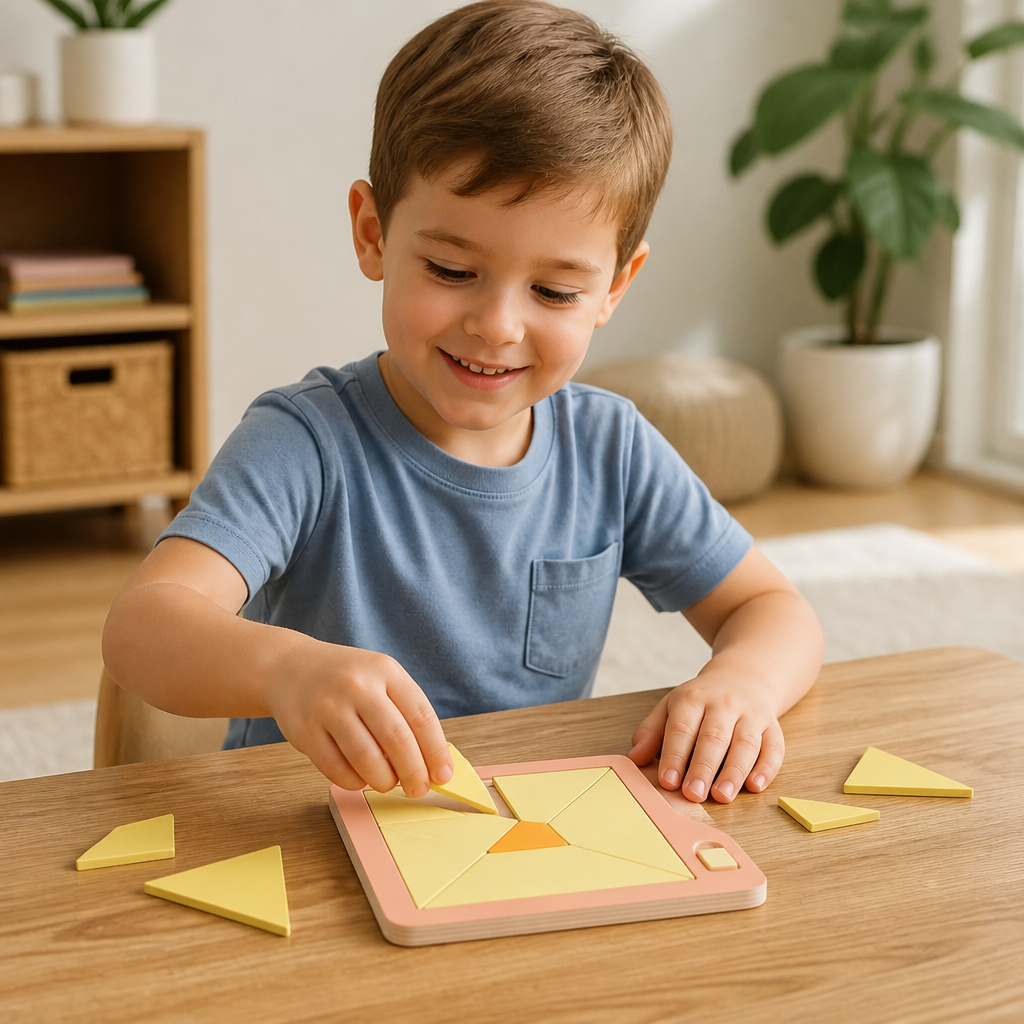 Wooden Tangram puzzle game
