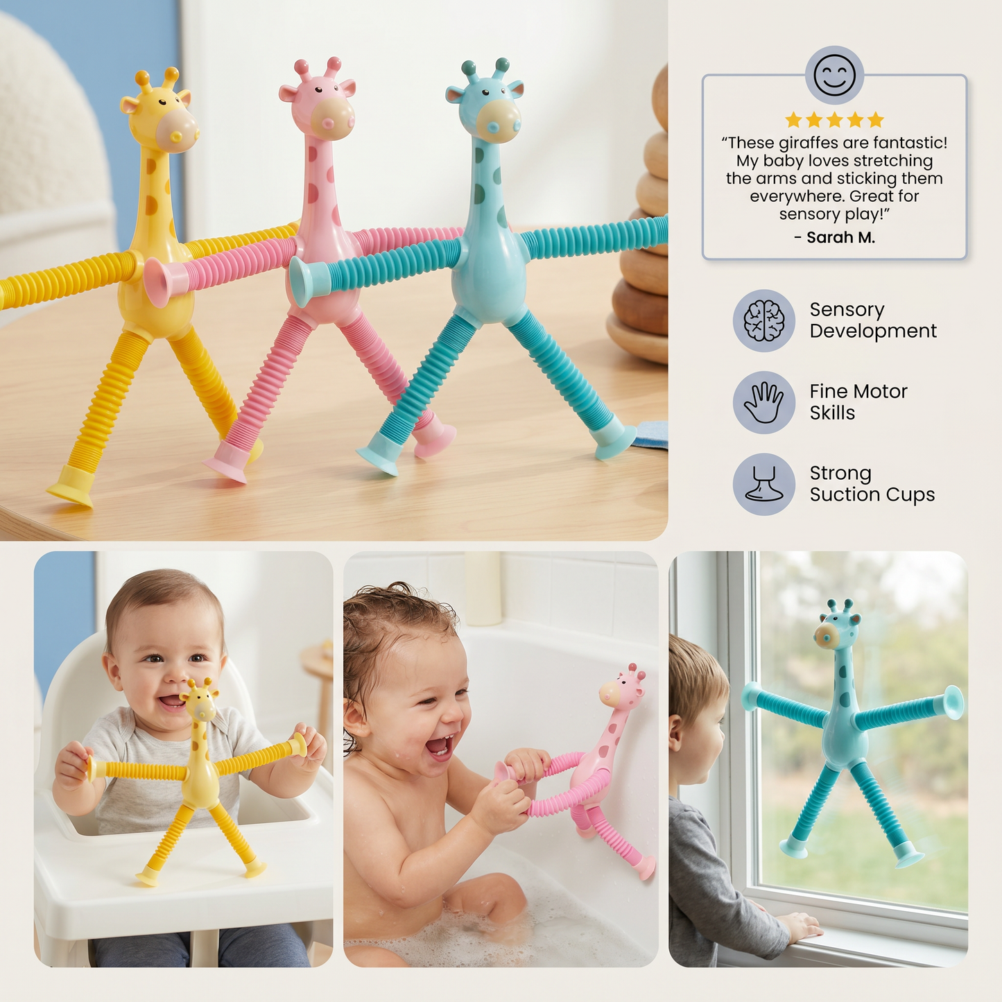 Sensory Suction Cup Giraffe Baby Toy