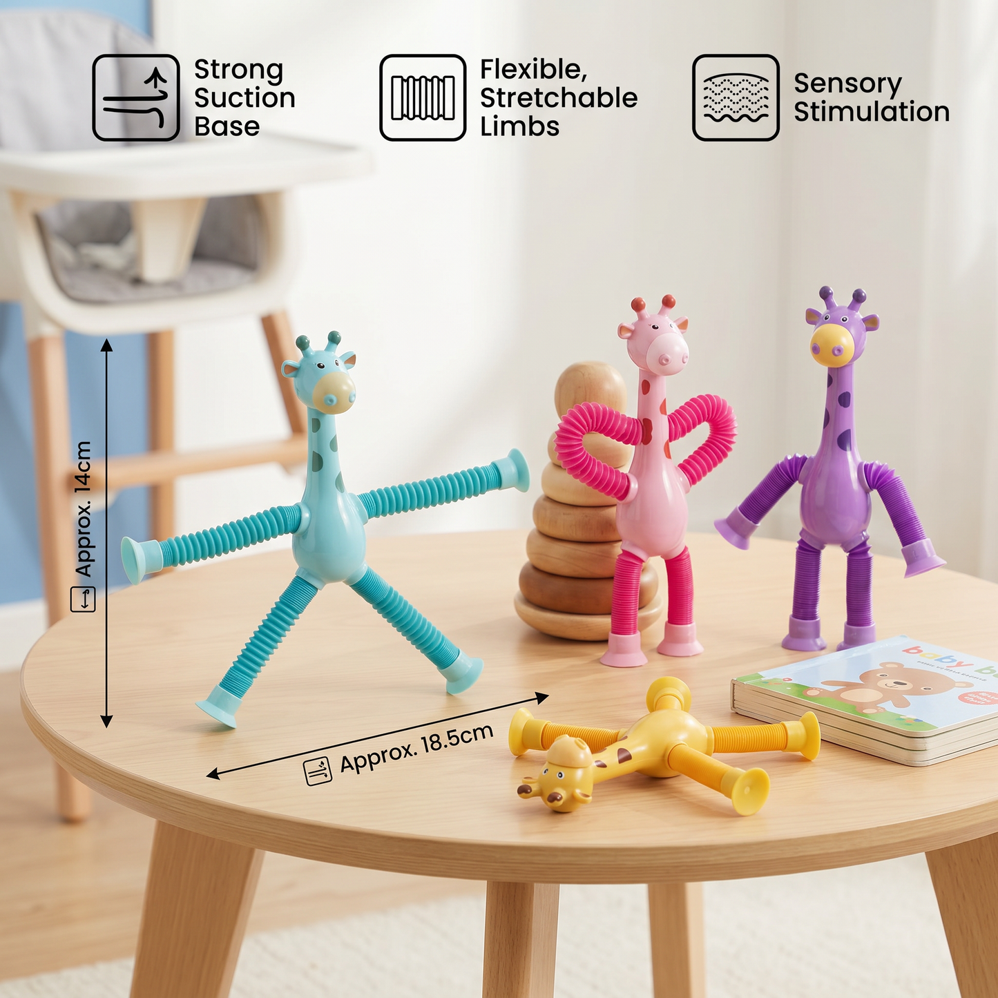 Sensory Suction Cup Giraffe Baby Toy