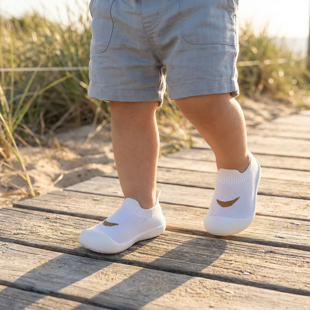 Summer baby shoes with non-slip soles and breathable material