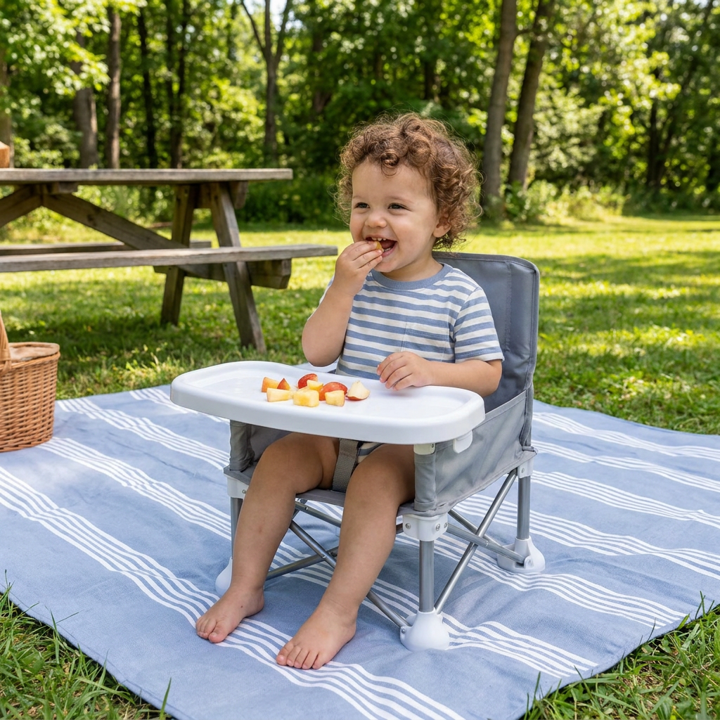 Foldable Baby Camping Chair with Tray for On the Go