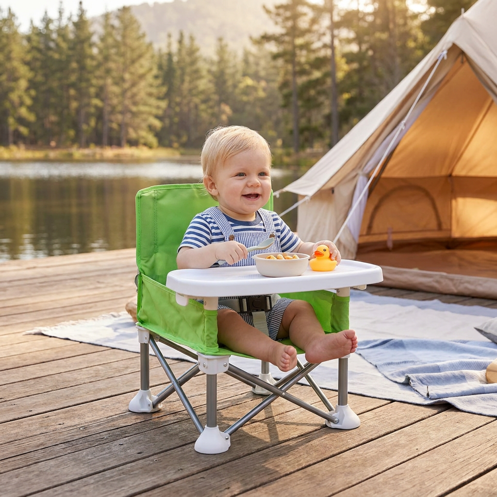 Foldable Baby Camping Chair with Tray for On the Go