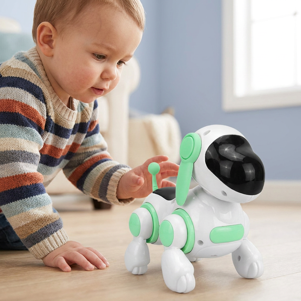 Electric Robot Dog Toy with Walking, Sound & LED Lights for Kids