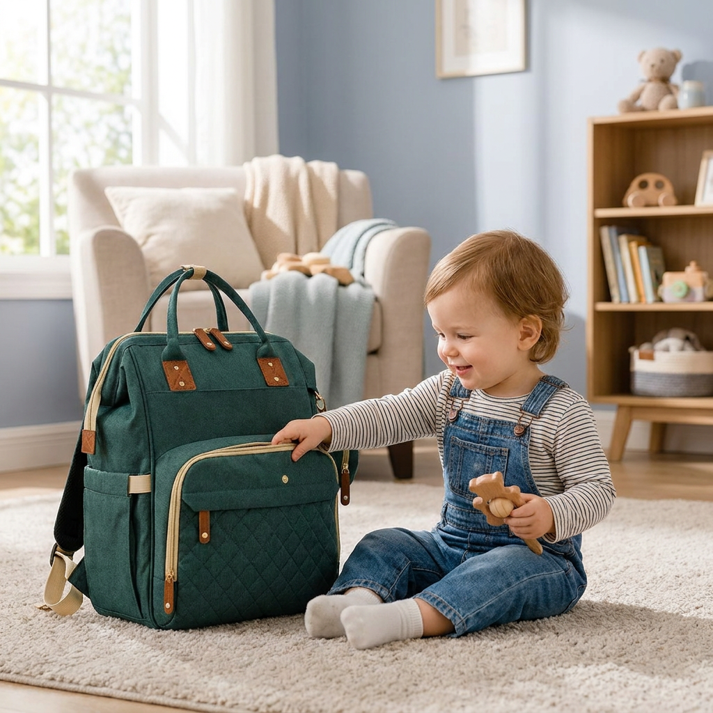 3-in-1 Travel Diaper Backpack with Foldable Baby Bed – Perfect for On-the-Go Parents