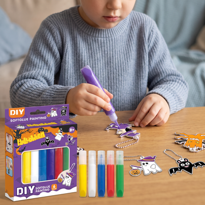 DIY Christmas No-Bake Glue Painting Ornament Craft Kit for Kids