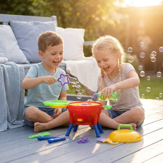 BBQ Bubble Machine Toy with Bubble Solution and Shapes