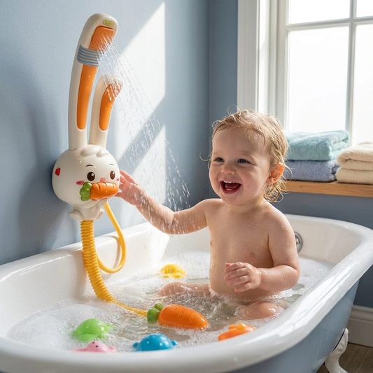 Baby Shower Toy with Bunny Design and Carrot Spray Head