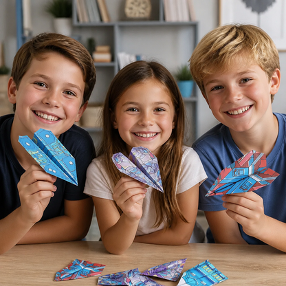 Paper Aeroplane Construction Kit With Instructions