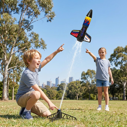 Children's Kung Fu Rocket with Parachute Light-Up Outdoor Sports Toy