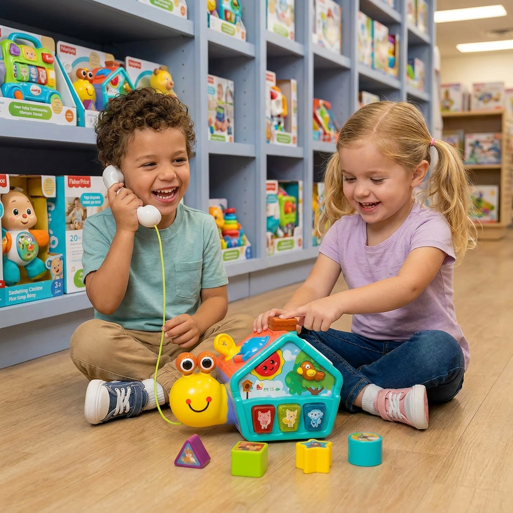 Baby Snail Learning Toy with Phone, Shape Sorter & Animal Sounds
