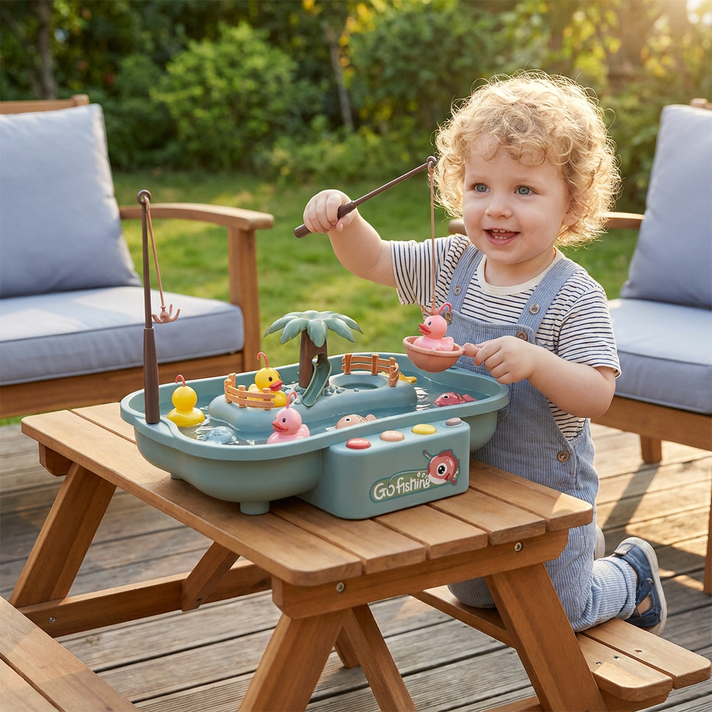 Interactive Fishing Game Toy for Kids – Water Play Set with Rods