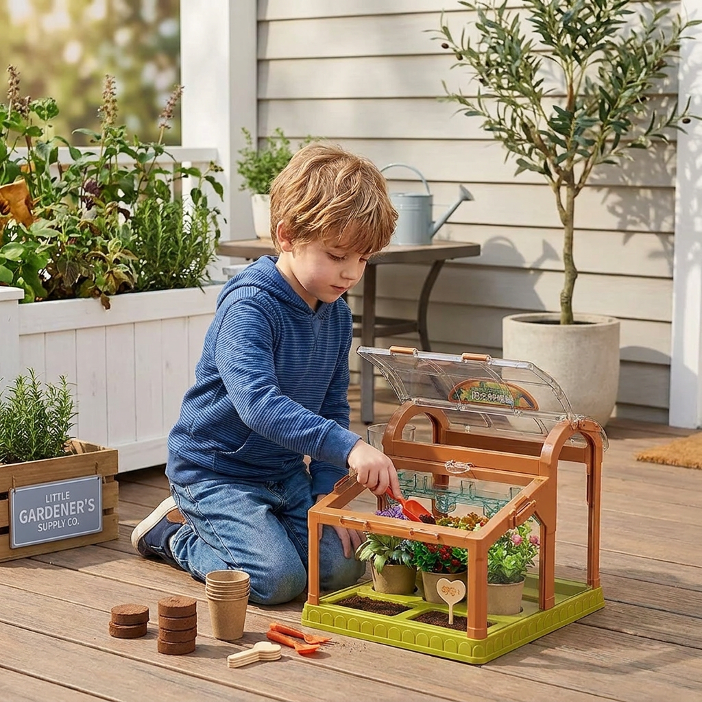 LED Acrylic Kids Greenhouse – Indoor Plant Growing Kit for Learning & Fun
