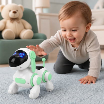 Electric Robot Dog Toy with Walking, Sound & LED Lights for Kids