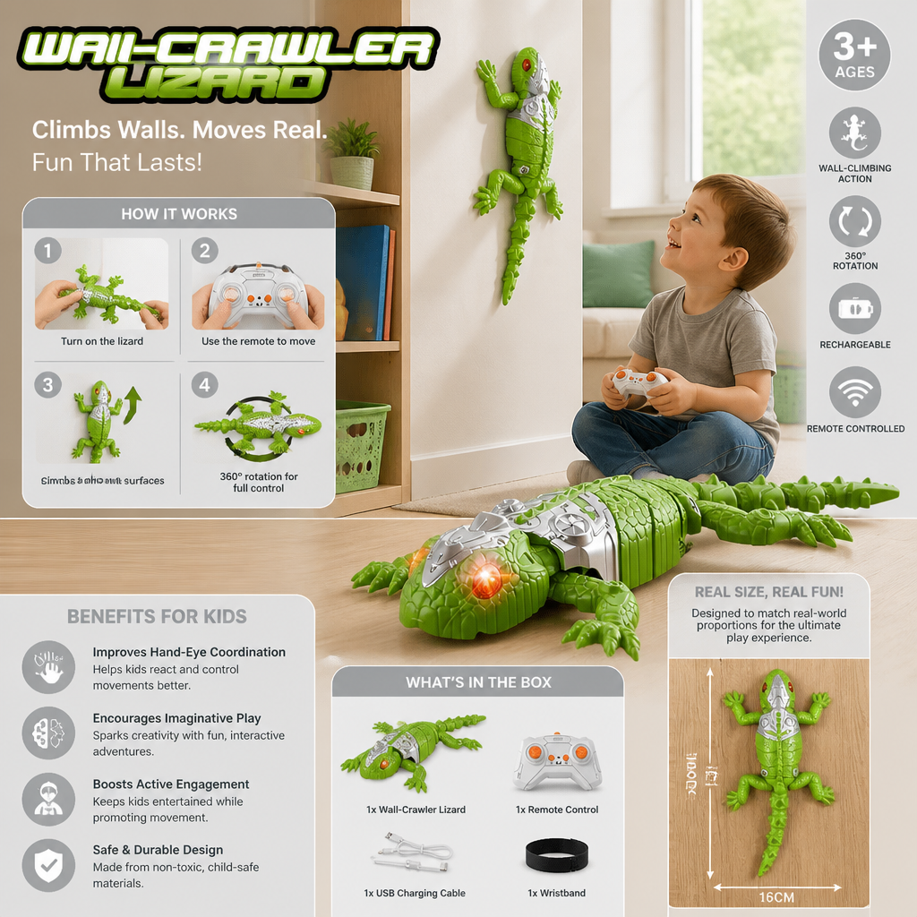 Remote Control Wall Climbing Spider/Gecko – RC Climbing Toy for Walls & Ceilings