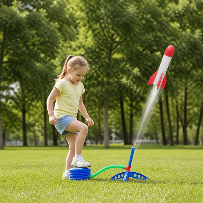 Kids Rocket Launcher with Foot Pump – Lightning Air-Powered Outdoor Toy
